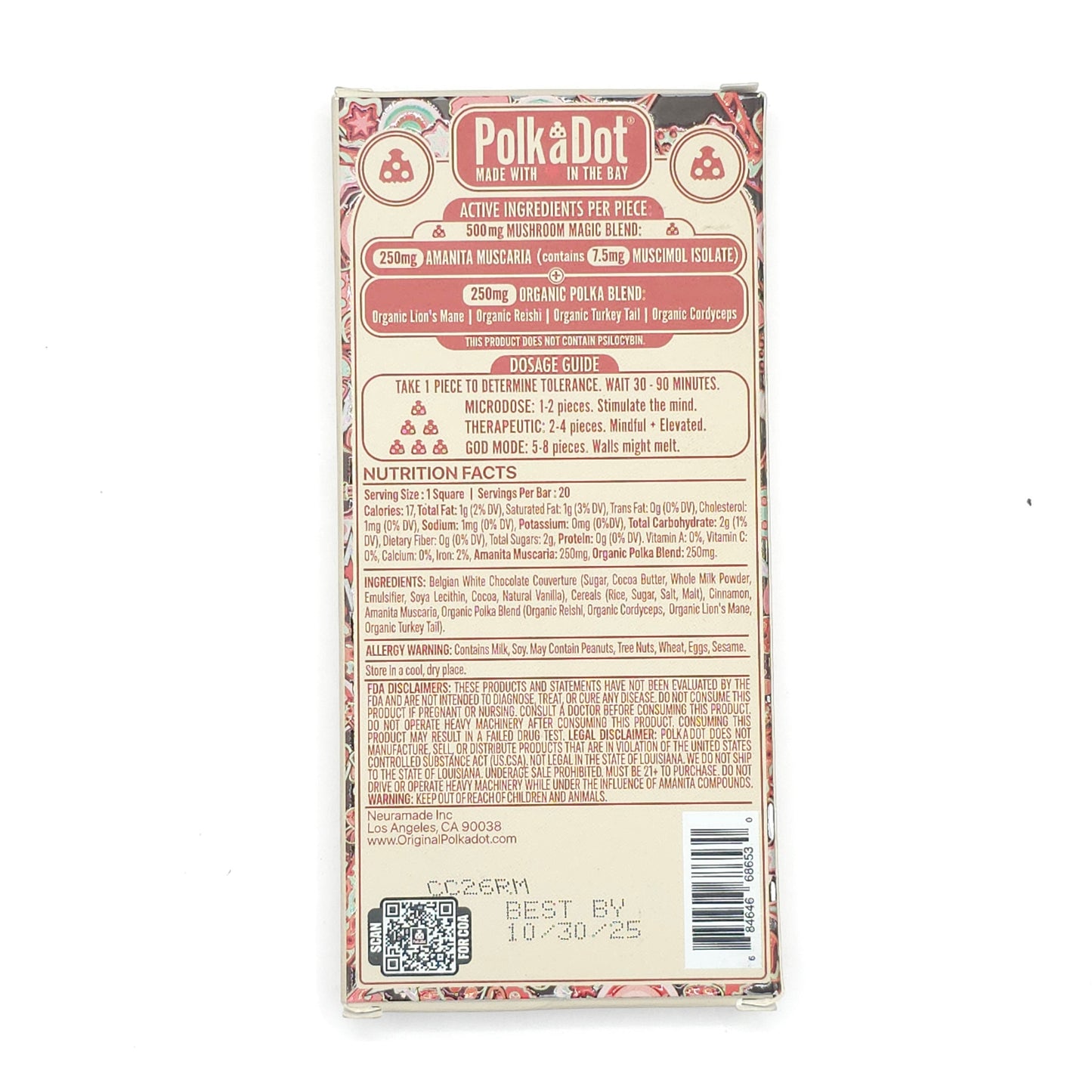 Polka Dot Mushroom Magic Blend – Barra de Chocolate