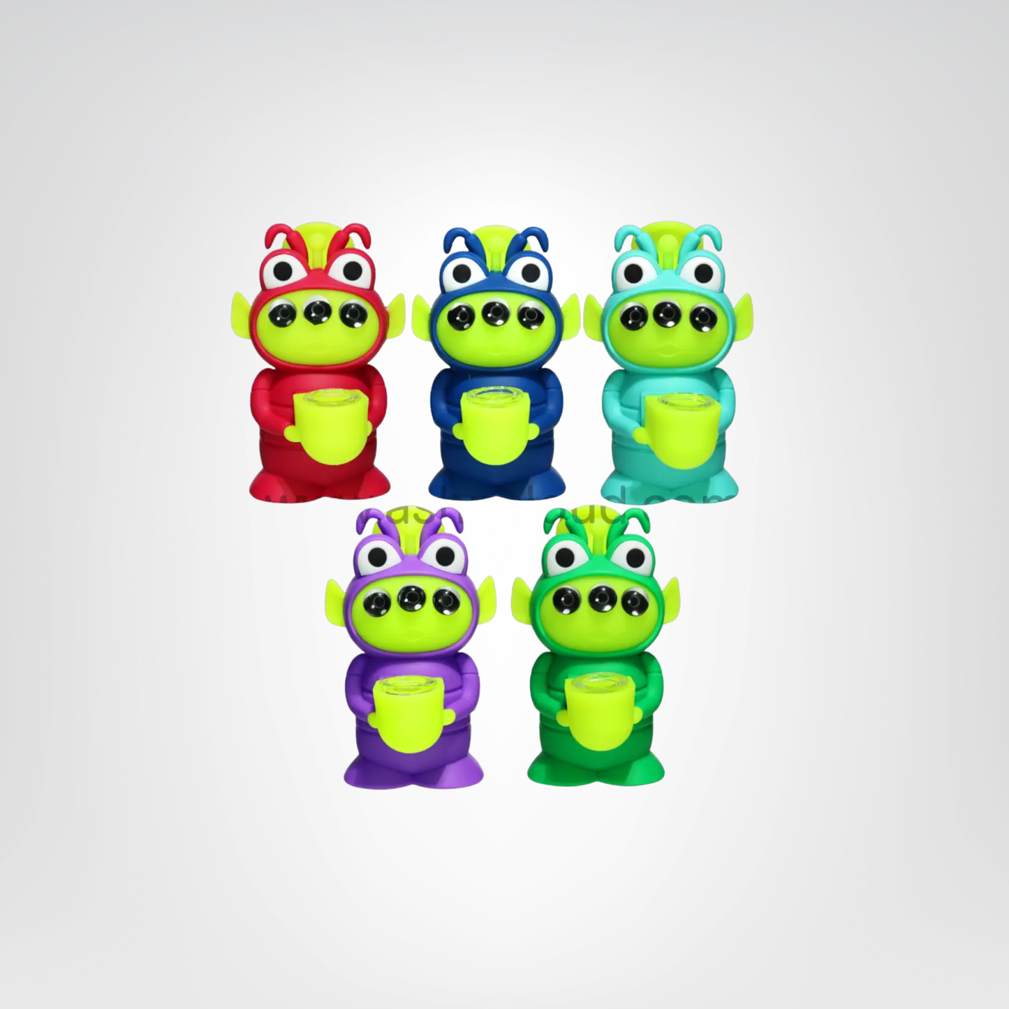 Little Green Alien Silicone Glass Bong