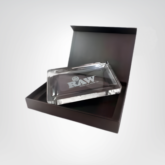 Raw Crystal Glass Rolling Tray